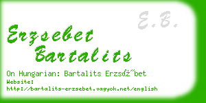 erzsebet bartalits business card